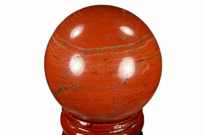 Polished Red Jasper Sphere - Brazil #116016